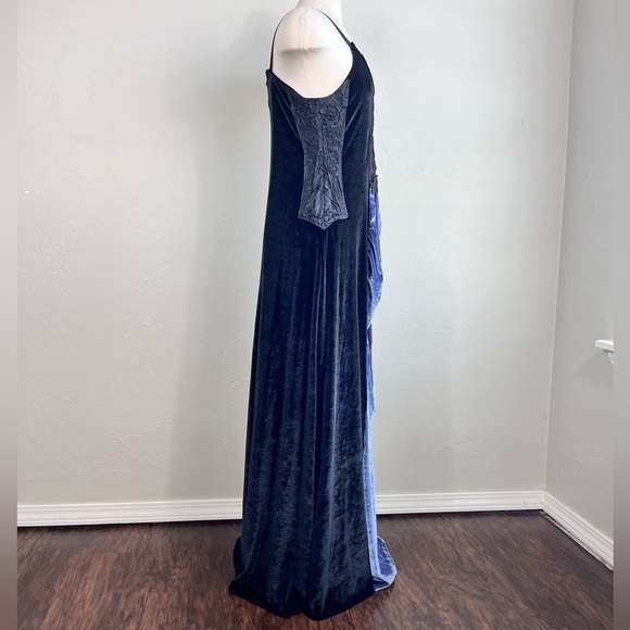Vintage Goth Steampunk Cykxtees Velvet Cosplay Princess Renaissance Maxi Dress - Picture 10 of 16